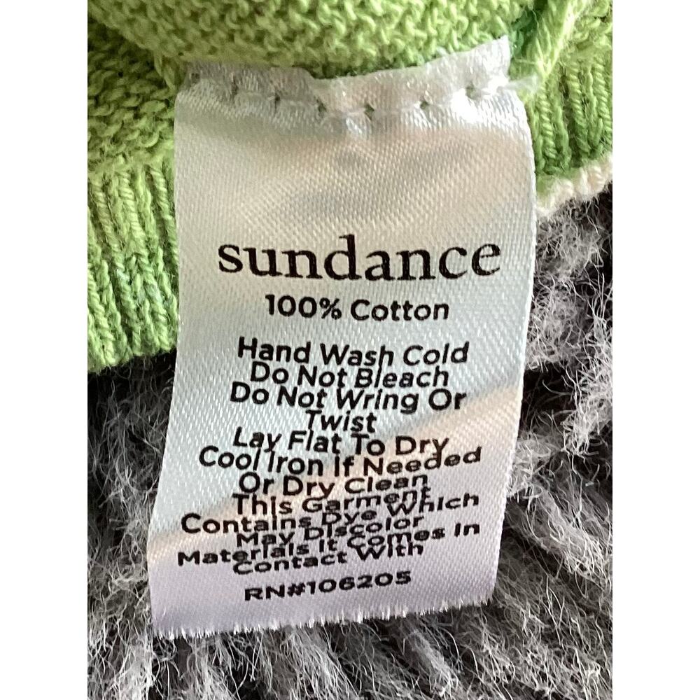 Sundance V-neck knit 3/4 sleeve‎ top green distressing color size large cotton - Picture 6 of 8
